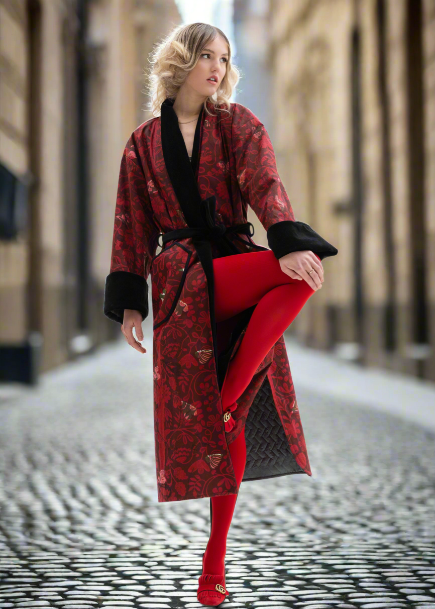Red & velvet coat