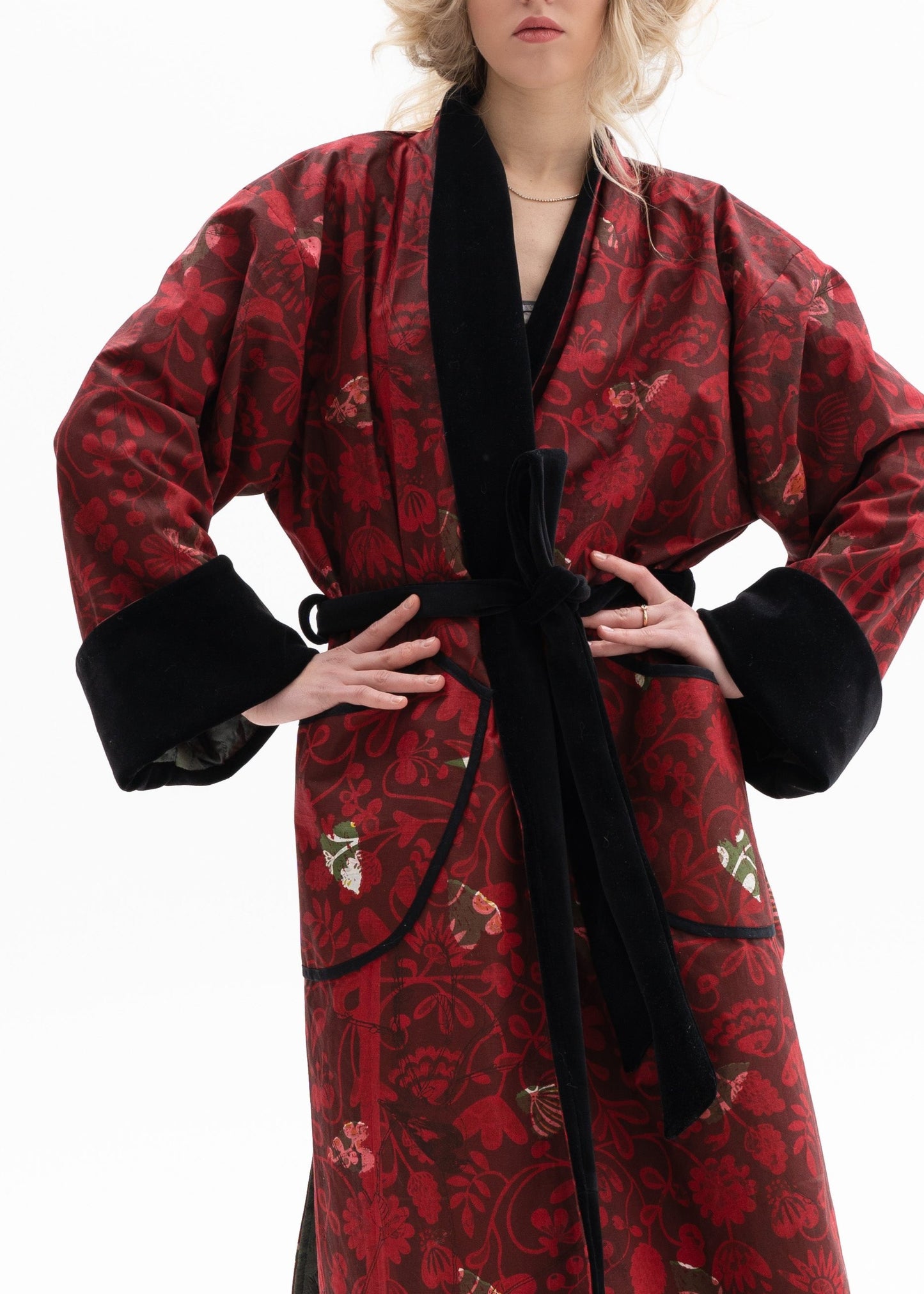 Red & velvet coat