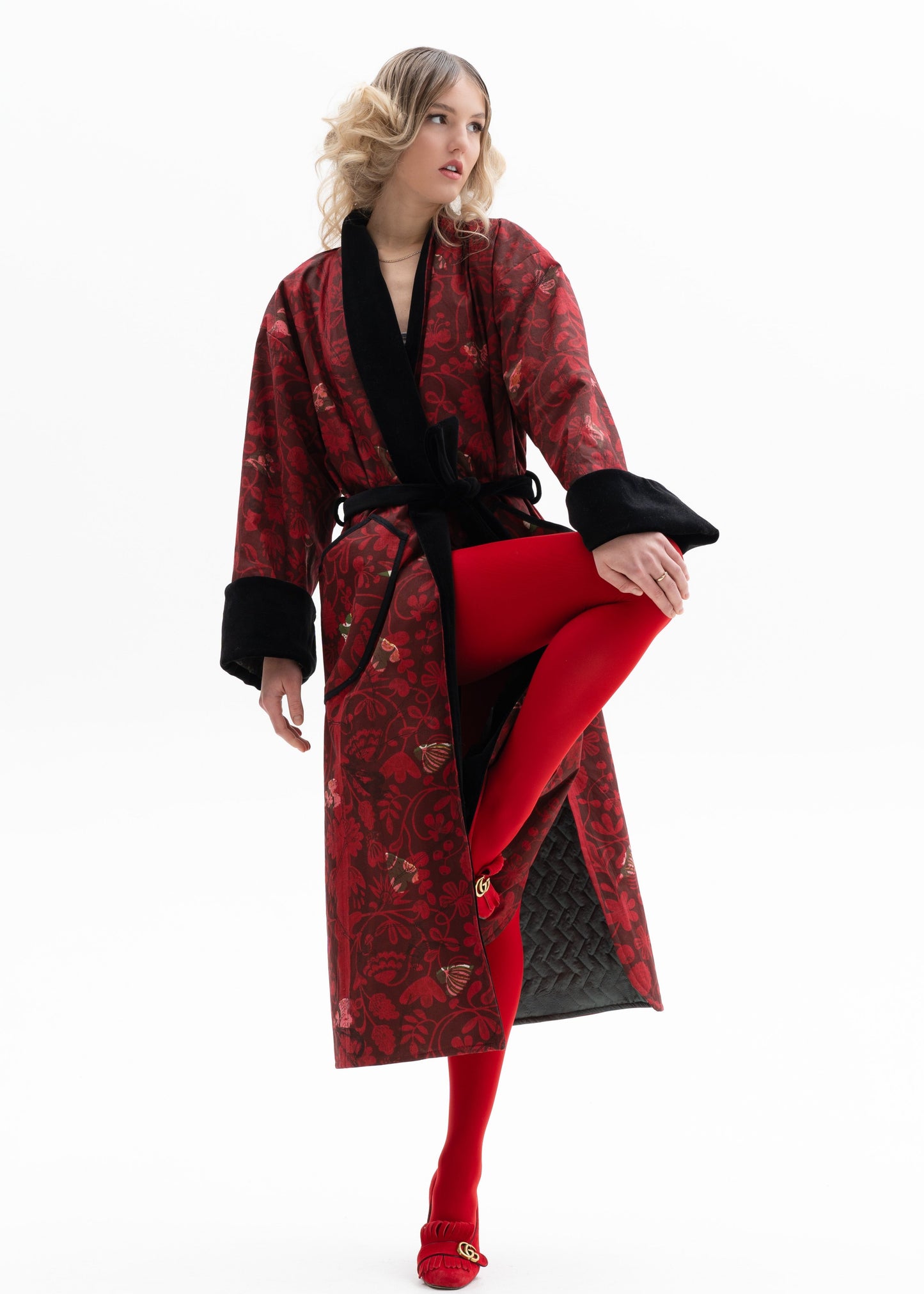 Red & velvet coat