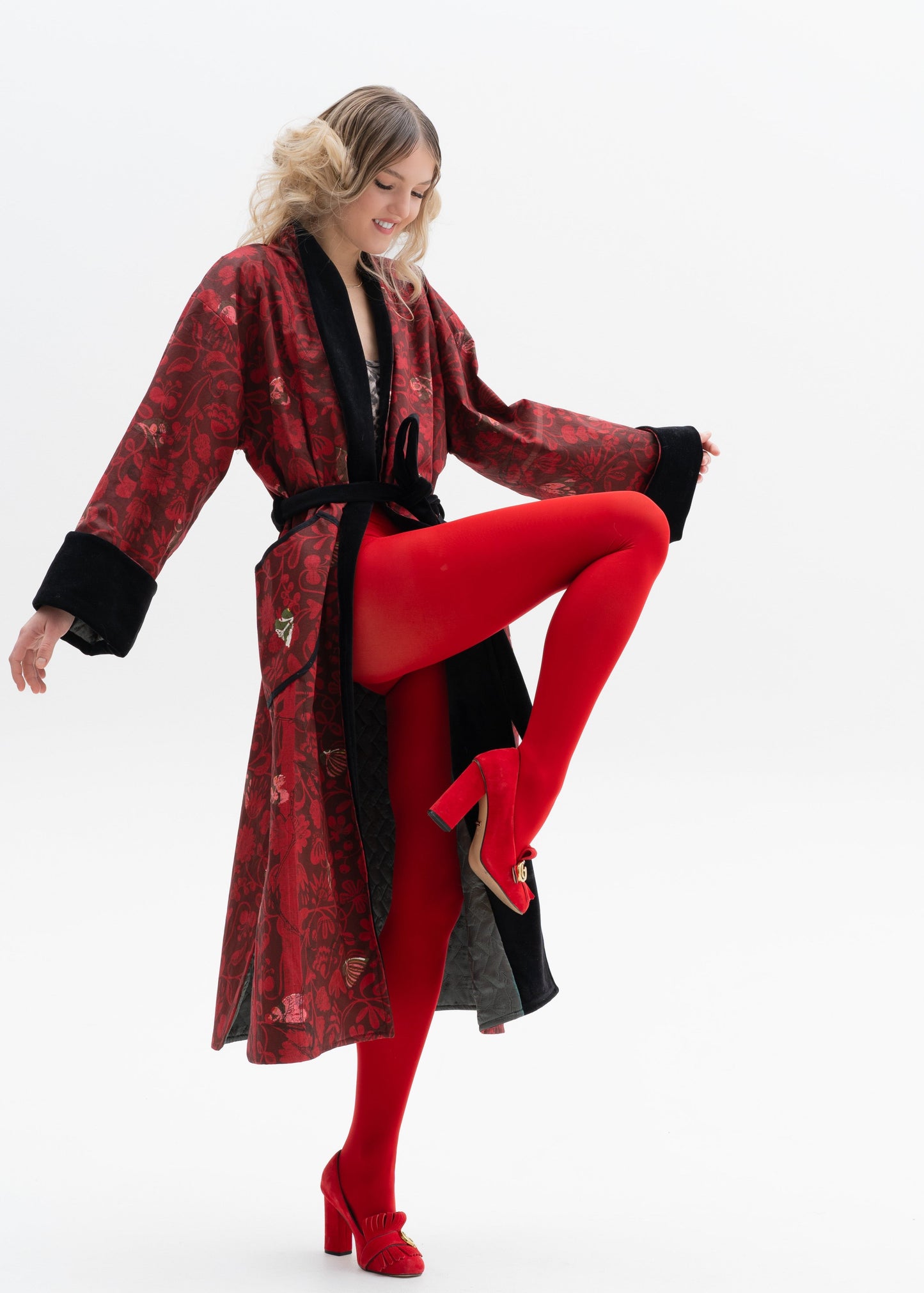 Red & velvet coat