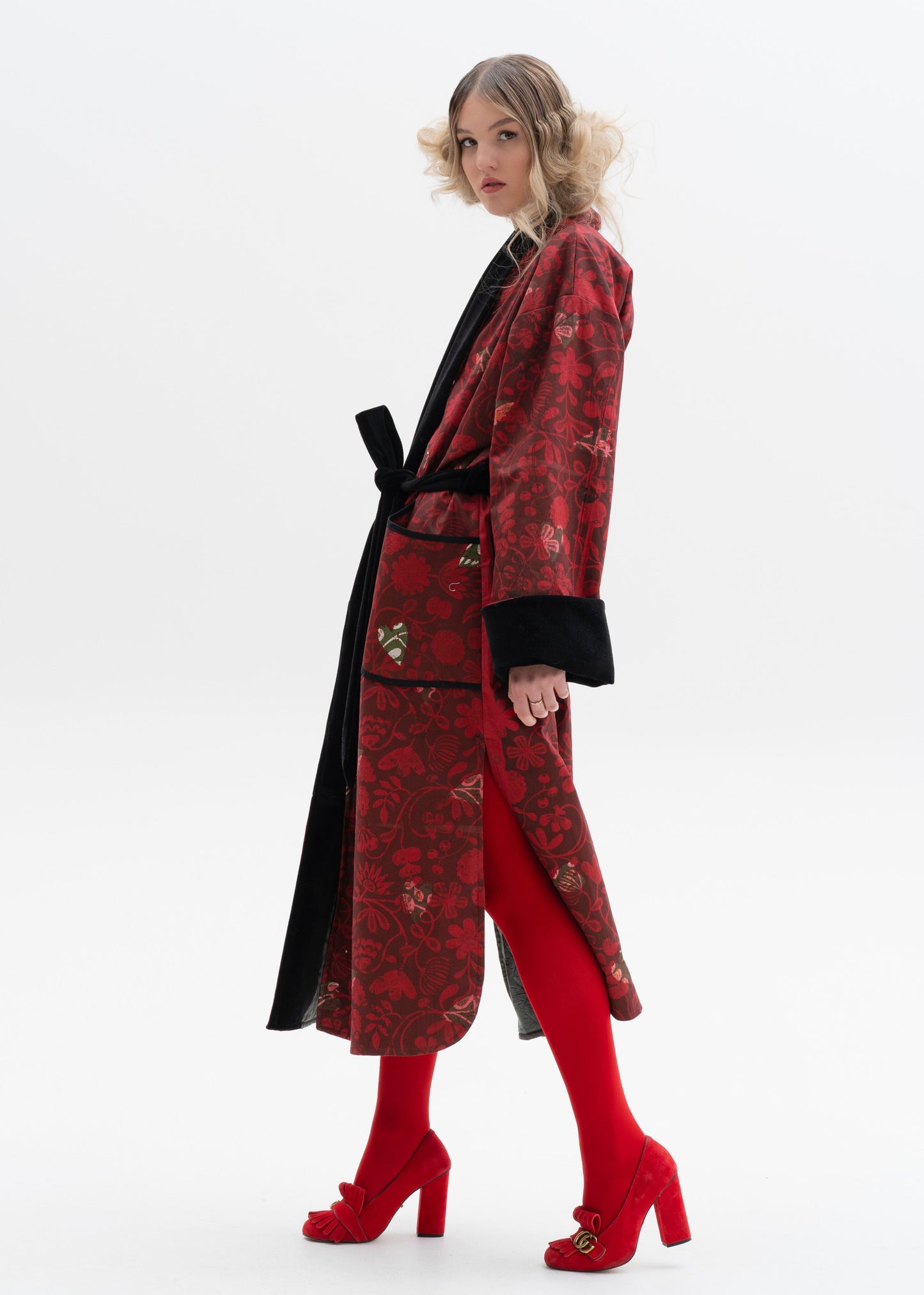 Red & velvet coat