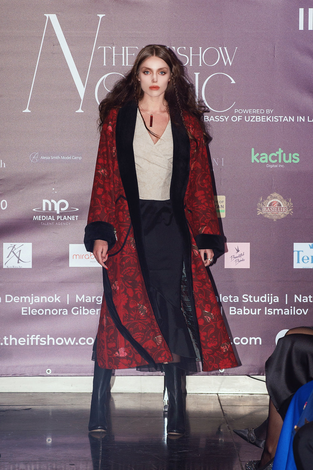 Red & velvet coat