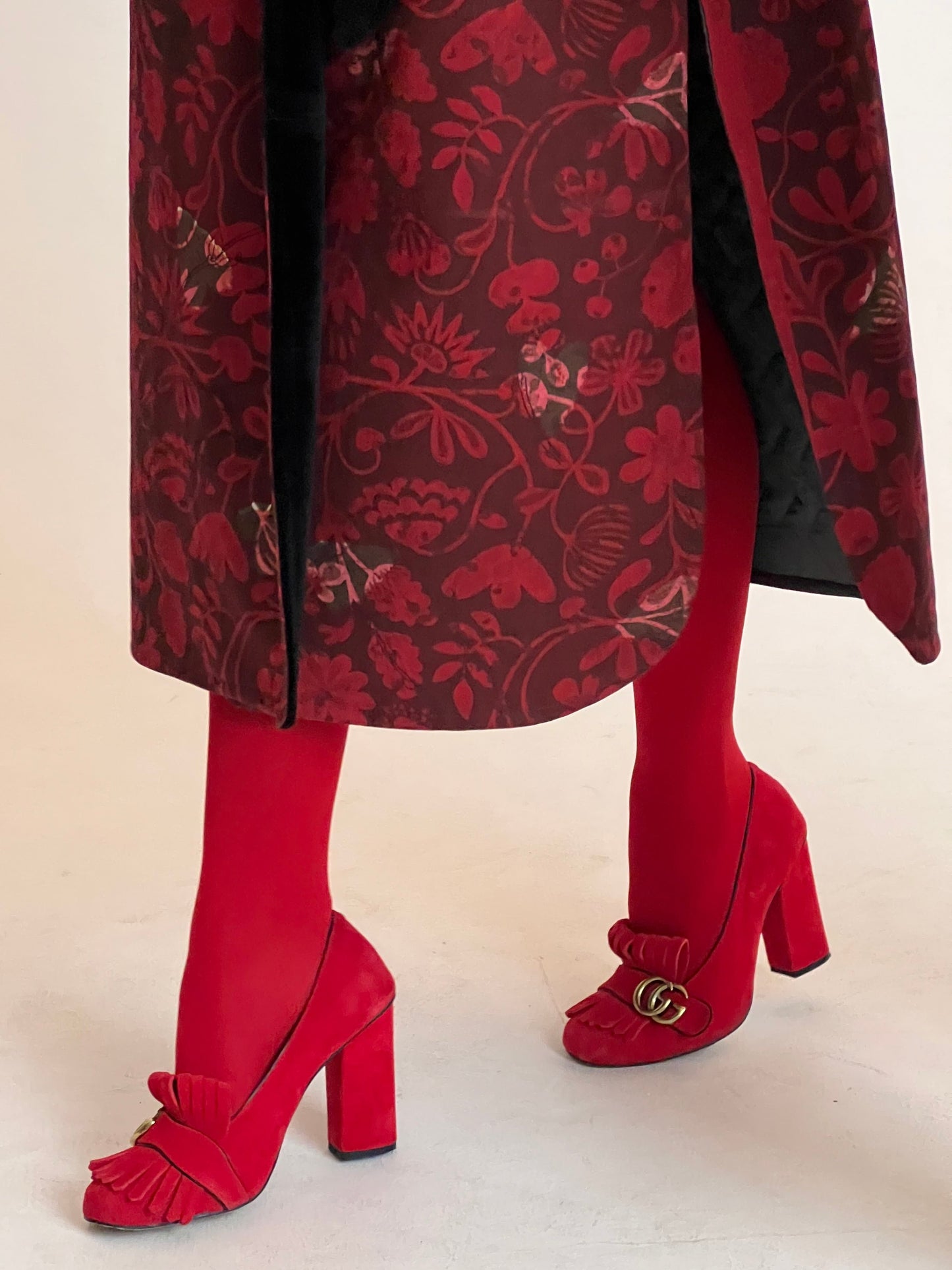 Red & velvet coat