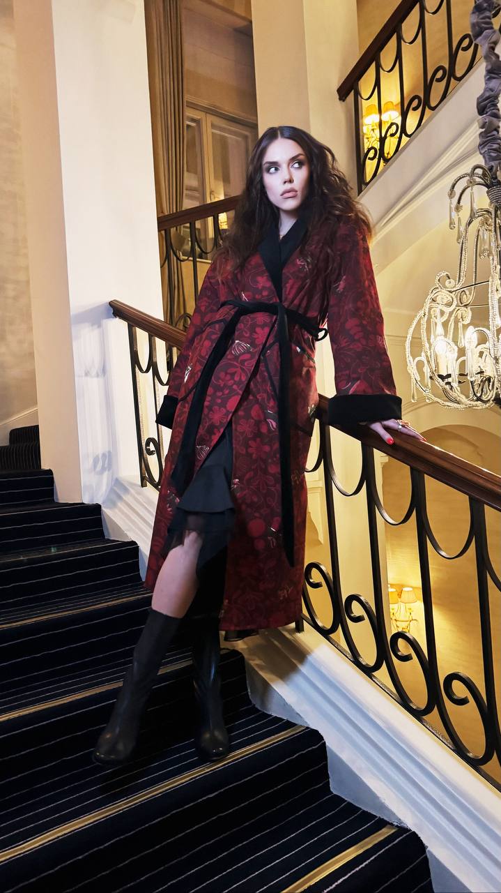 Red & velvet coat